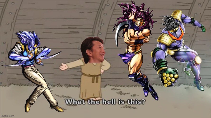 *Confused baru* | image tagged in jojo's bizarre adventure | made w/ Imgflip meme maker