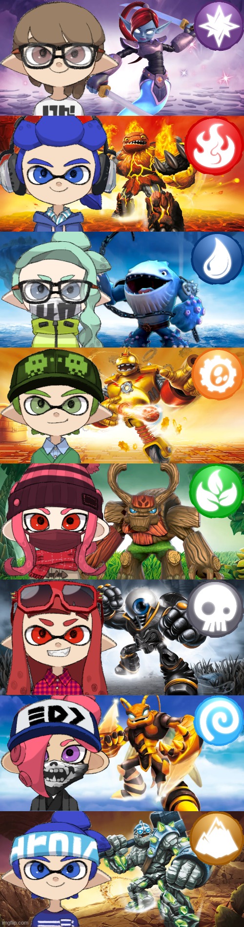 Elemental Portal Masters and their Elemental Giants.mp3 | image tagged in elemental portal masters | made w/ Imgflip meme maker