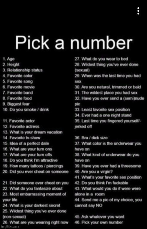 Pick A Number | image tagged in pick a number | made w/ Imgflip meme maker