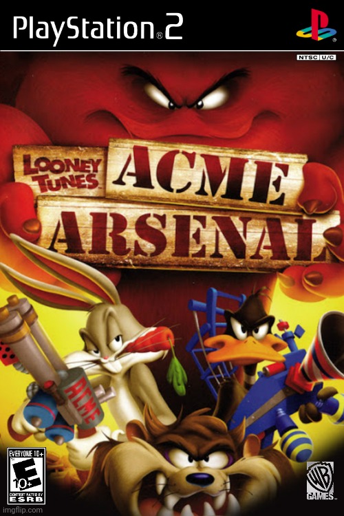 Looney Tunes Acme Arsenal PS2 NTSC | image tagged in blank white template | made w/ Imgflip meme maker