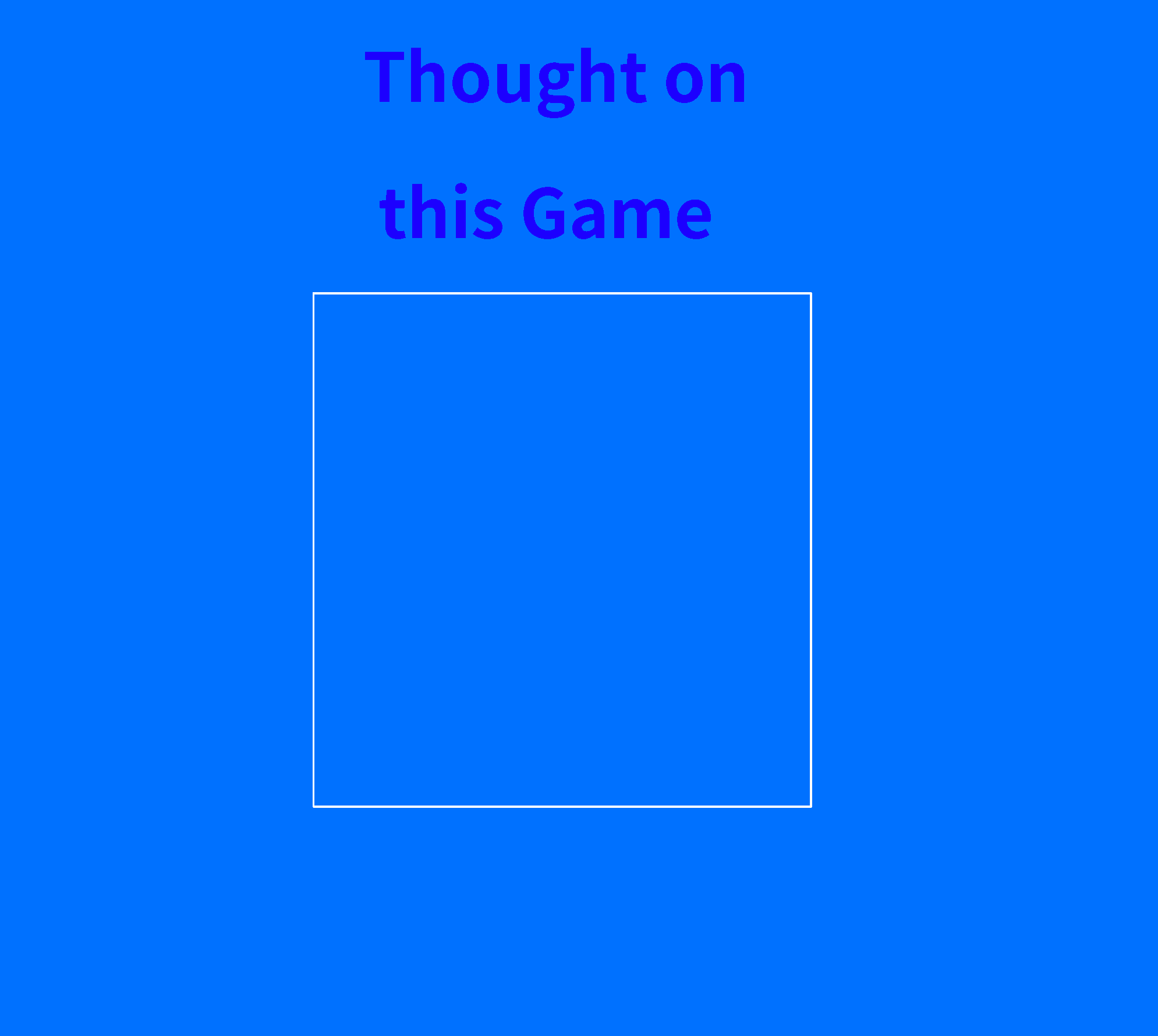 thought on this game Blank Meme Template