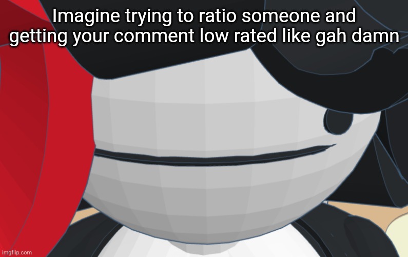 Claire stare | Imagine trying to ratio someone and getting your comment low rated like gah damn | image tagged in claire stare | made w/ Imgflip meme maker