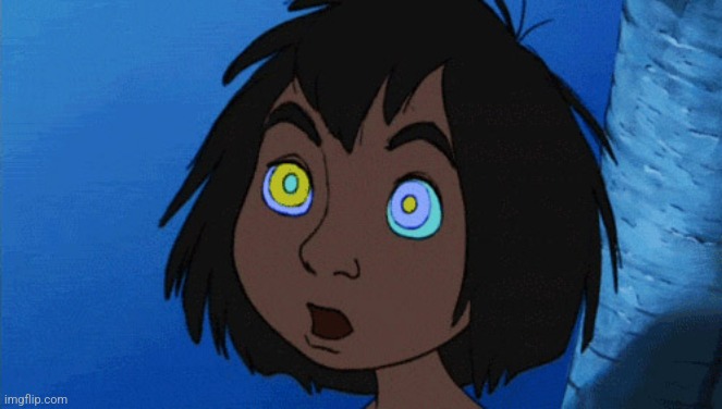 Hypnotized Mowgli | image tagged in hypnotized mowgli | made w/ Imgflip meme maker