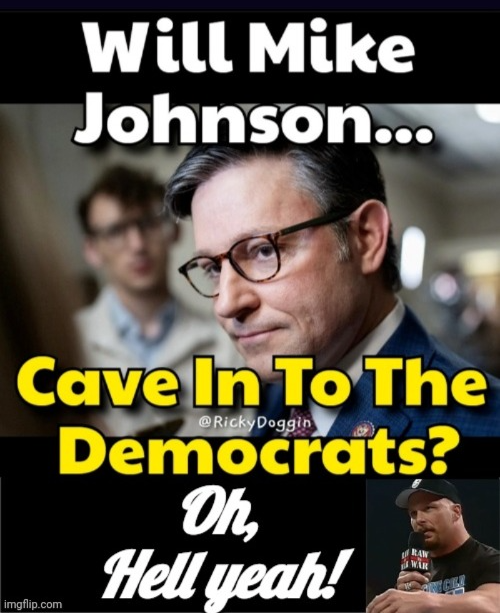 Mike Johnson caves in Blank Meme Template