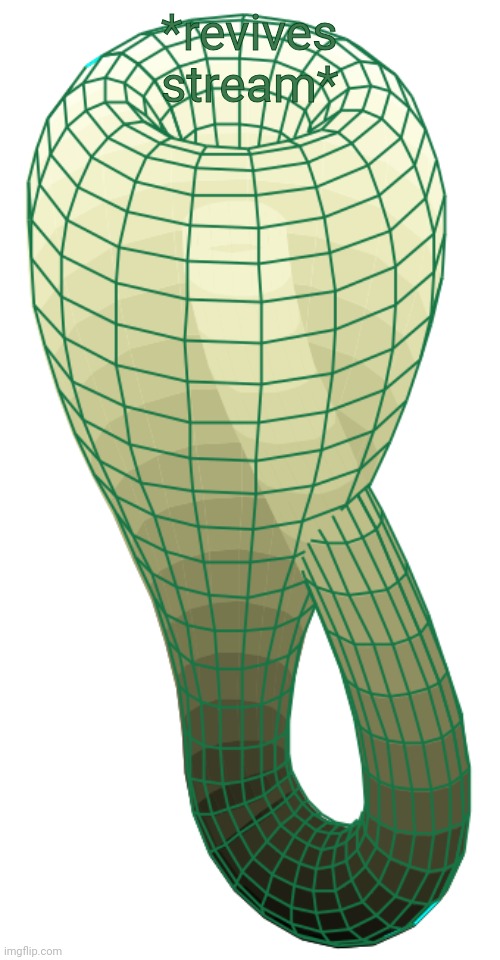 klein bottle | *revives stream* | image tagged in klein bottle | made w/ Imgflip meme maker