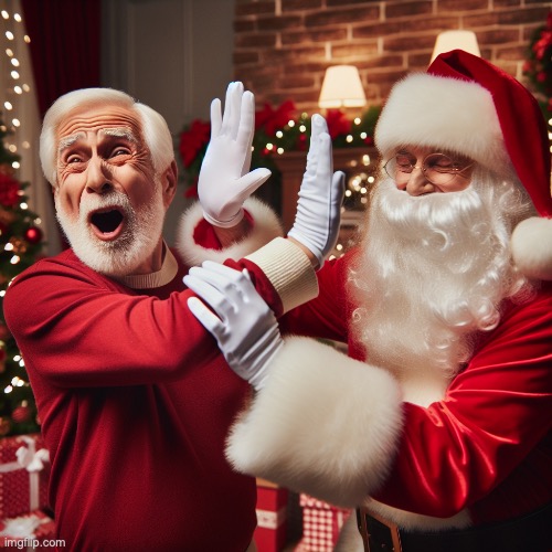 sanat getting crazy | image tagged in santa | made w/ Imgflip meme maker