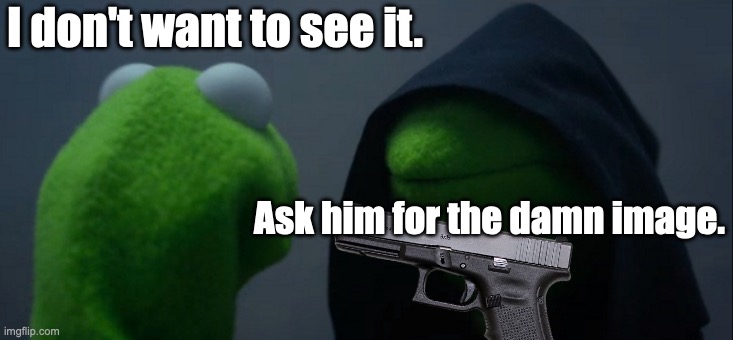 Evil Kermit Meme | I don't want to see it. Ask him for the damn image. | image tagged in memes,evil kermit | made w/ Imgflip meme maker