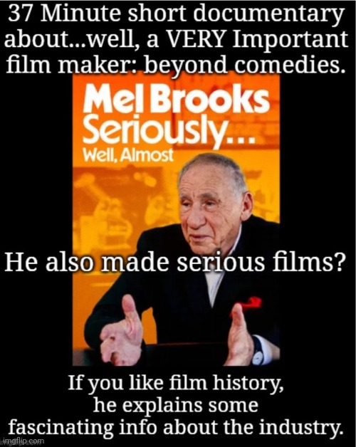 Film History: Not the Same Without Mel Brooks | image tagged in mel brooks,films,documentary | made w/ Imgflip meme maker