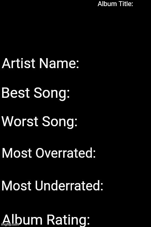 Album Review Template Blank Meme Template