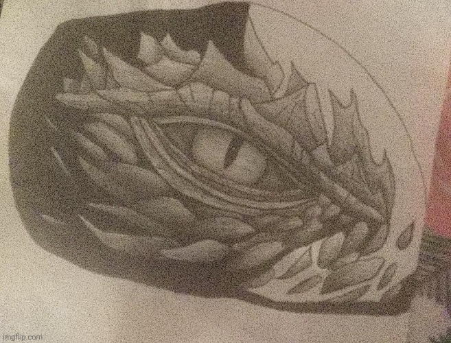 This took me an entire school day | image tagged in dragon,eye,drawing,monochrome | made w/ Imgflip meme maker