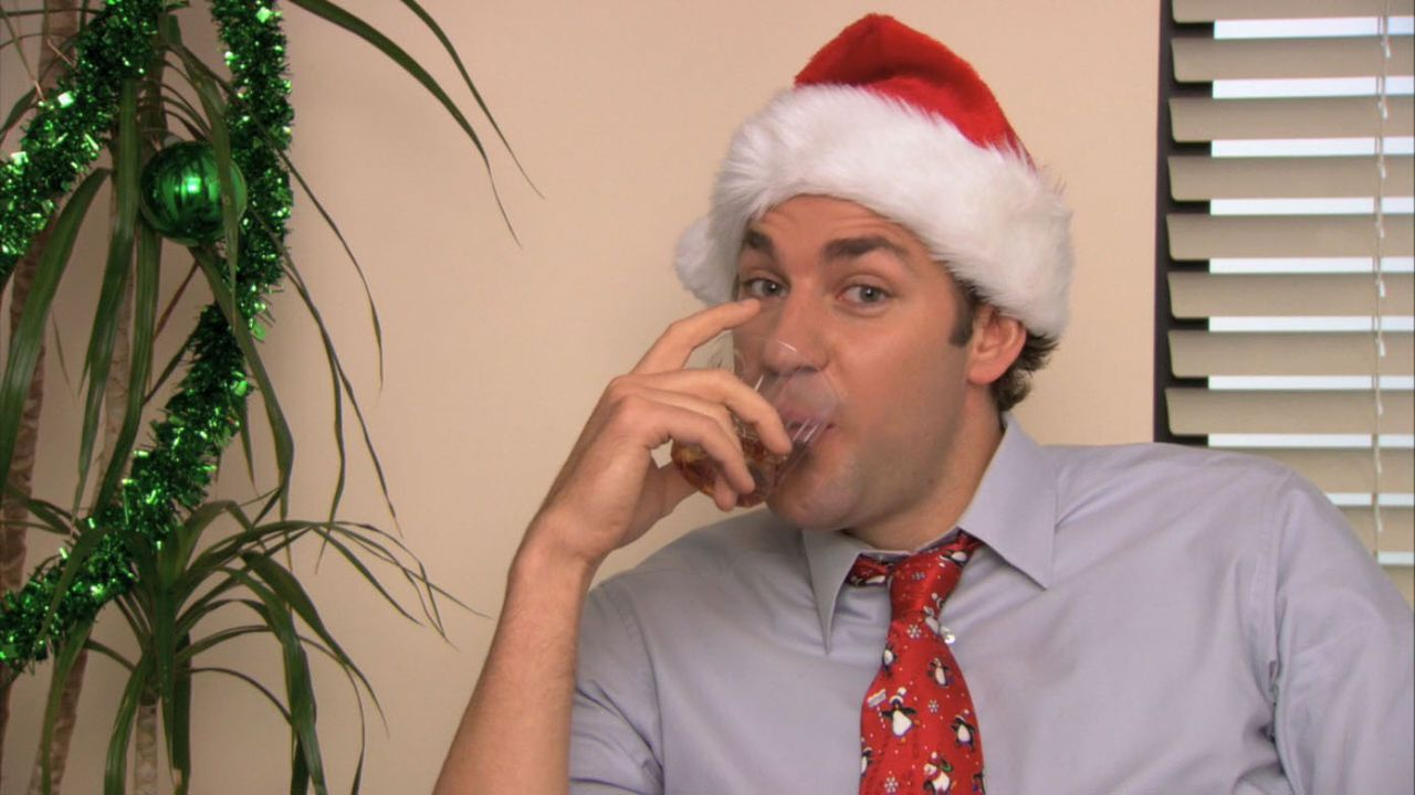 Christmas office Jim Blank Meme Template