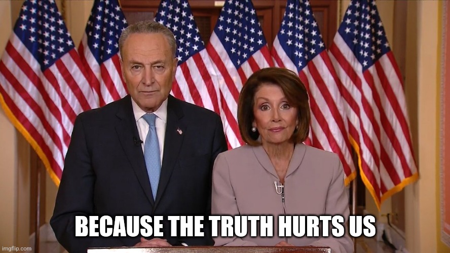 Chuck and Nancy | BECAUSE THE TRUTH HURTS US | image tagged in chuck and nancy | made w/ Imgflip meme maker