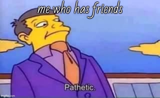 skinner pathetic | me who has friends | image tagged in skinner pathetic | made w/ Imgflip meme maker