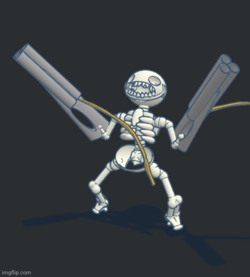 Claire skeleton with guns | image tagged in claire skeleton with guns | made w/ Imgflip meme maker