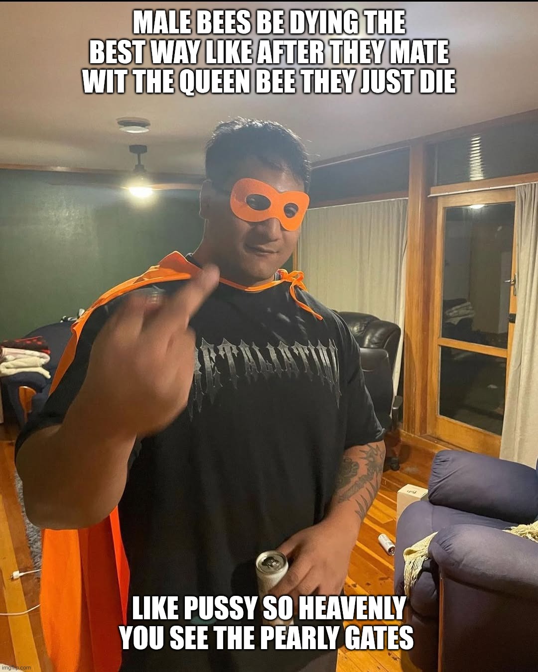 spouting sum shi rn. don't mind me. | MALE BEES BE DYING THE BEST WAY LIKE AFTER THEY MATE WIT THE QUEEN BEE THEY JUST DIE; LIKE PUSSY SO HEAVENLY YOU SEE THE PEARLY GATES | image tagged in shan | made w/ Imgflip meme maker