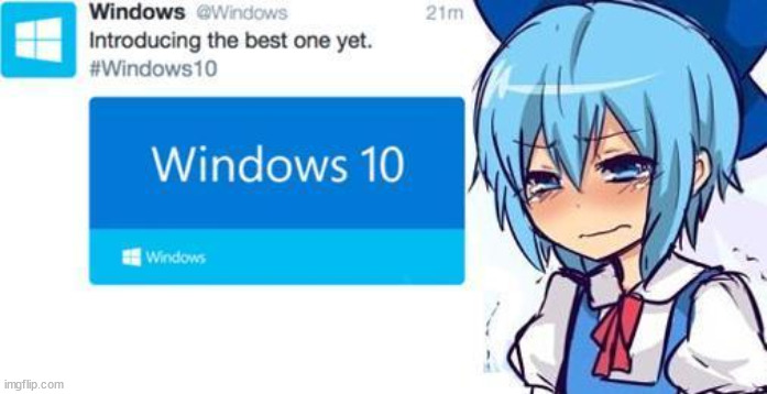 lol | image tagged in funny,sad,zad,windows 10,touhou,cirno | made w/ Imgflip meme maker