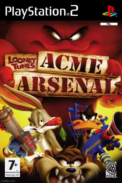 Looney Tunes Acme Arsenal PS2 PAL | image tagged in blank white template | made w/ Imgflip meme maker