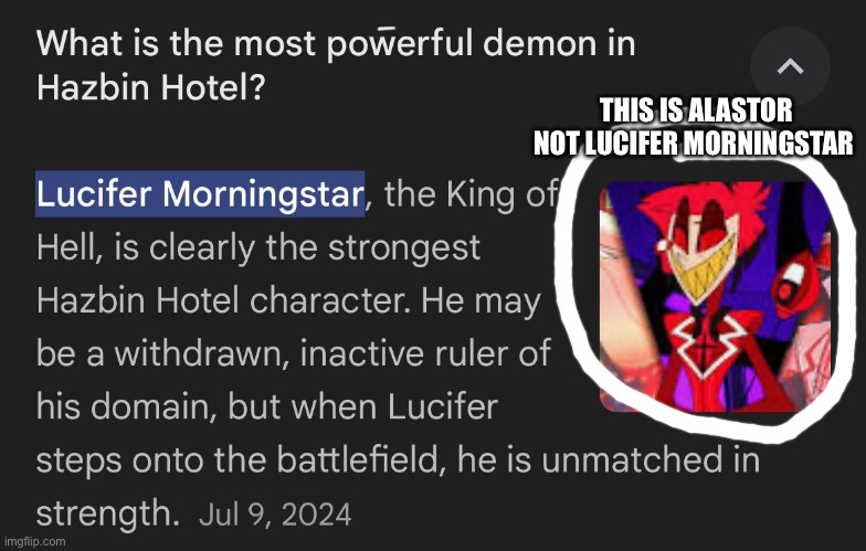 THIS IS ALASTOR NOT LUCIFER MORNINGSTAR | made w/ Imgflip meme maker