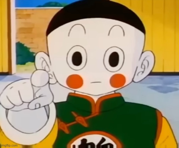 Chiaotzu pointing | image tagged in chiaotzu pointing | made w/ Imgflip meme maker