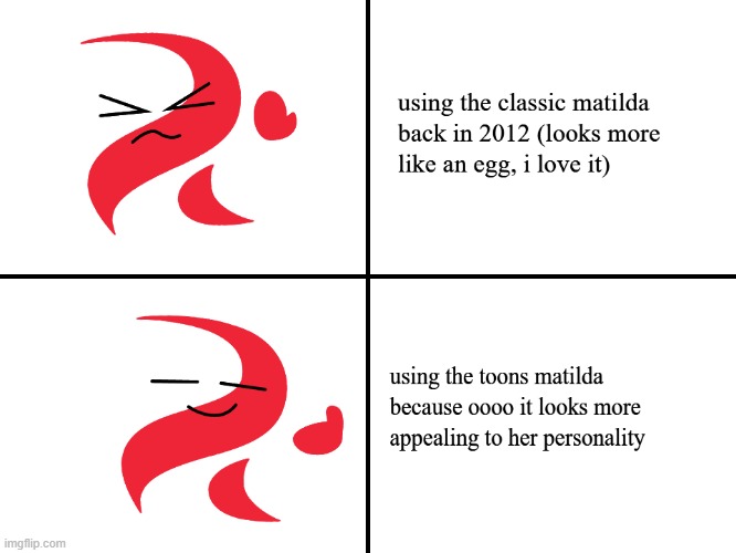 The Matilda back in 2012 is better honestly | image tagged in angry birds,drake hotline bling | made w/ Imgflip meme maker