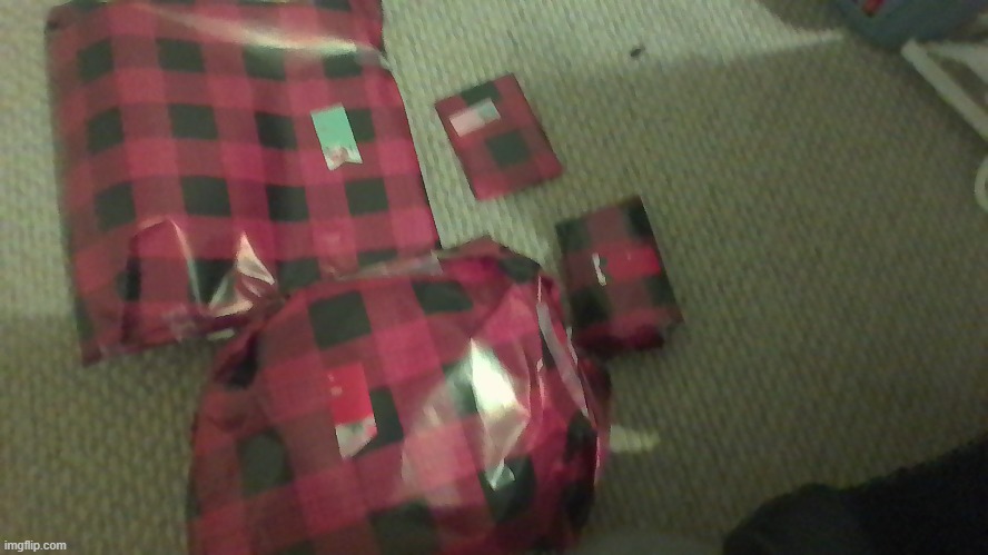 gift wrapping (poor computer photo quality) | made w/ Imgflip meme maker