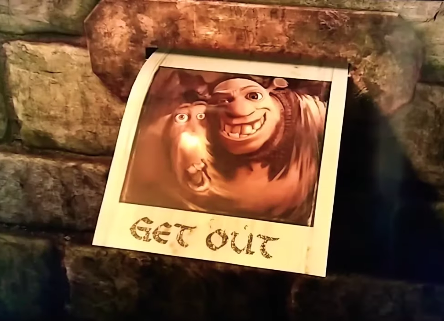 High Quality Scared Shrekless: GET OUT Blank Meme Template