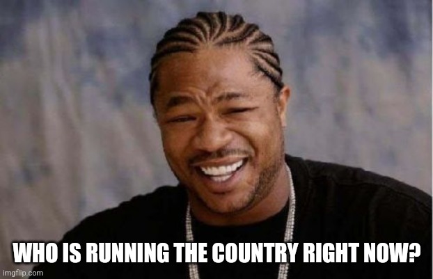 Yo Dawg Heard You Meme | WHO IS RUNNING THE COUNTRY RIGHT NOW? | image tagged in memes,yo dawg heard you | made w/ Imgflip meme maker