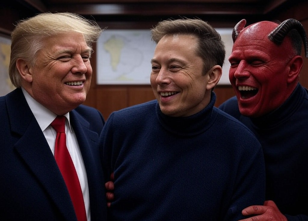 Donald Trump Elon Musk #Elonald Satan Blank Meme Template