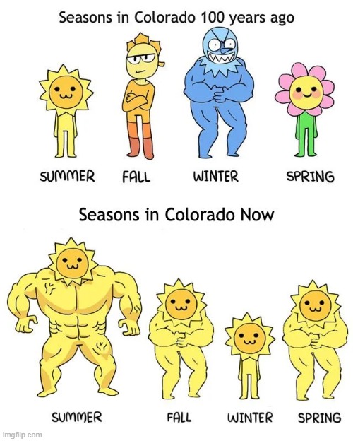 image tagged in seasons,colorado,summer,climate change | made w/ Imgflip meme maker