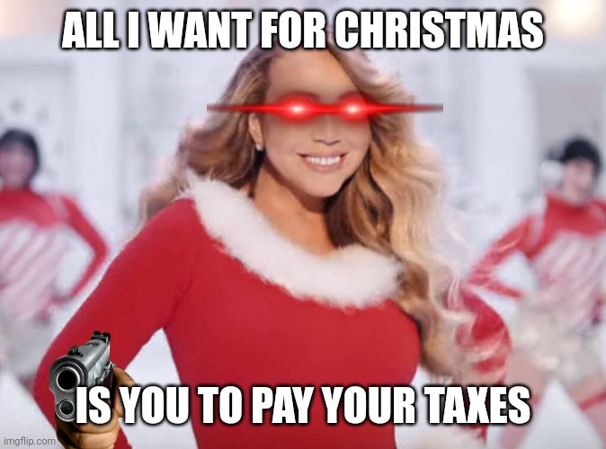 IRS | ALL I WANT FOR CHRISTMAS; IS YOU TO PAY YOUR TAXES | image tagged in mariah carey all i want for christmas is you | made w/ Imgflip meme maker