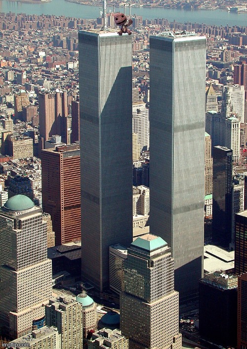 rare image of the twin towers pre-9/11 (totally not photoshopped) | made w/ Imgflip meme maker