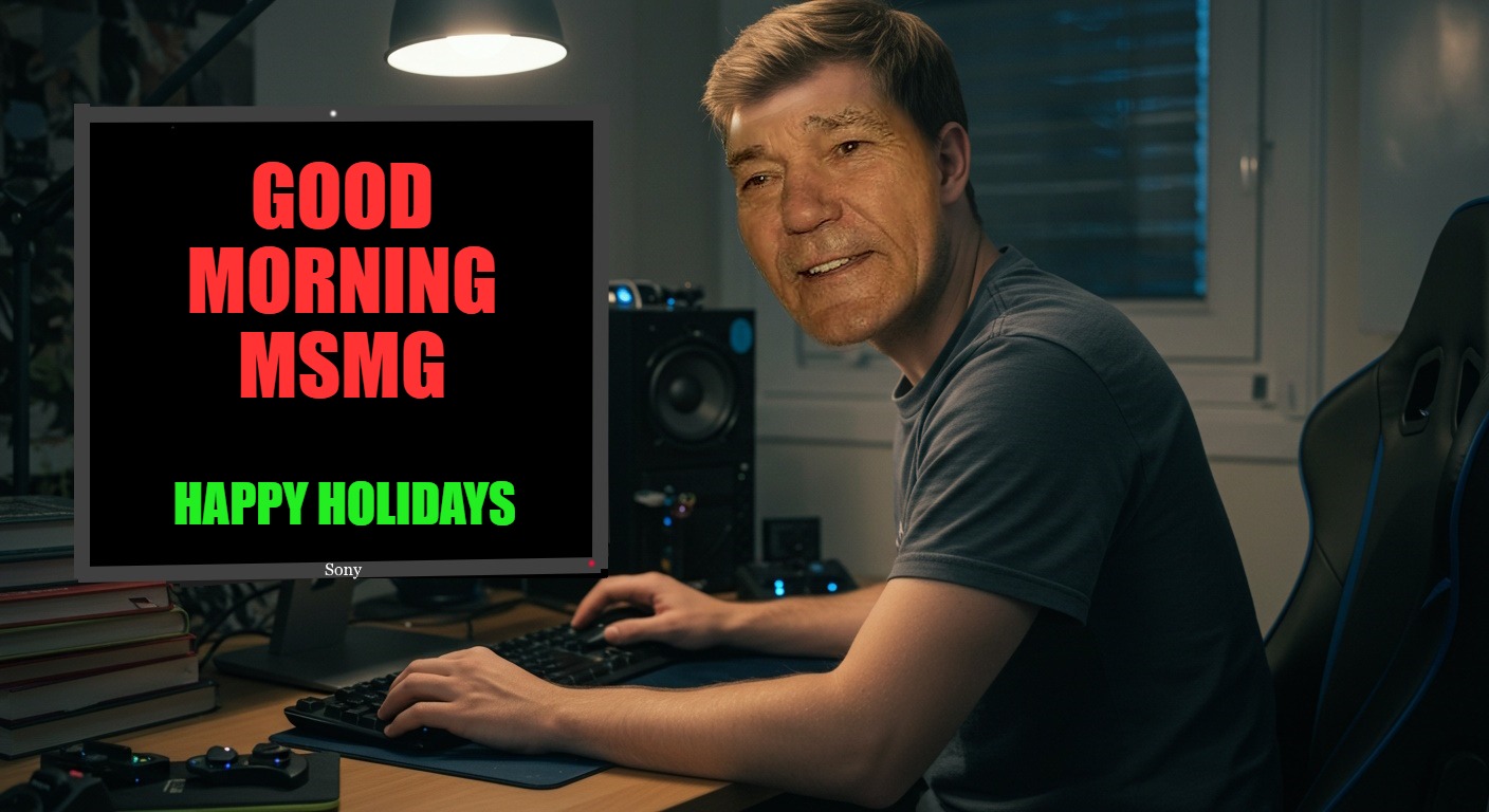 good morning | GOOD MORNING MSMG; HAPPY HOLIDAYS | image tagged in kewlew at work,good morning msmg | made w/ Imgflip meme maker