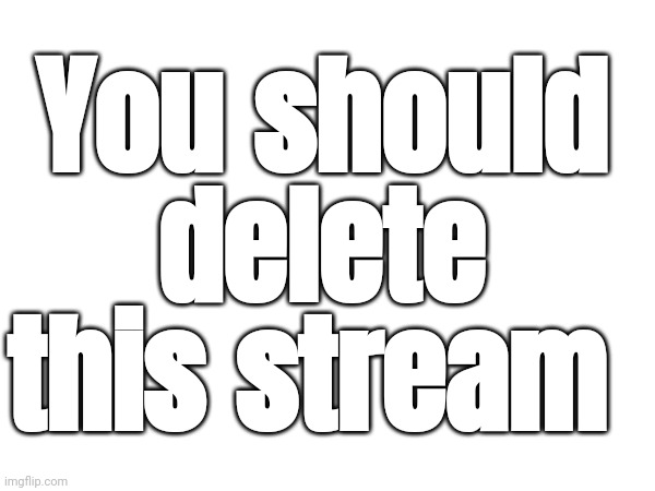 You should delete this stream | made w/ Imgflip meme maker