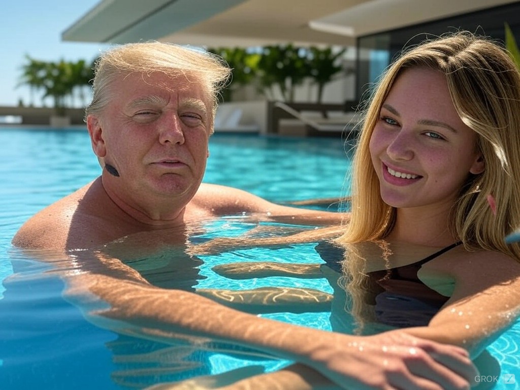 Trump girl swimming pool pedo Blank Meme Template