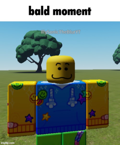 bald poob | image tagged in funny,memes,roblox | made w/ Imgflip meme maker