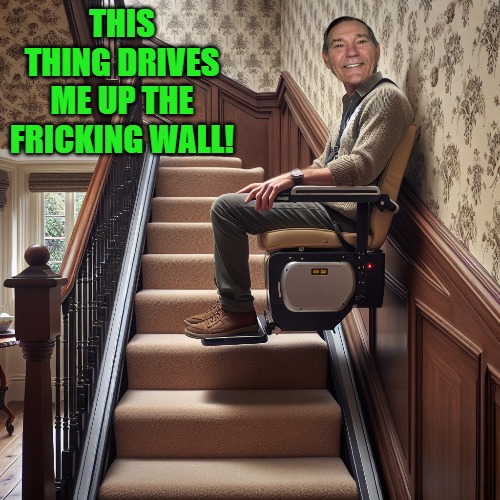 drives me up a wall | THIS THING DRIVES ME UP THE FRICKING WALL! | image tagged in wall kewlew,kewlew | made w/ Imgflip meme maker