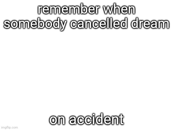 remember when somebody cancelled dream; on accident | made w/ Imgflip meme maker