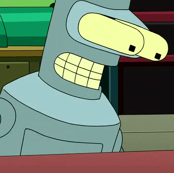 Bender with zoomed eyes Blank Meme Template