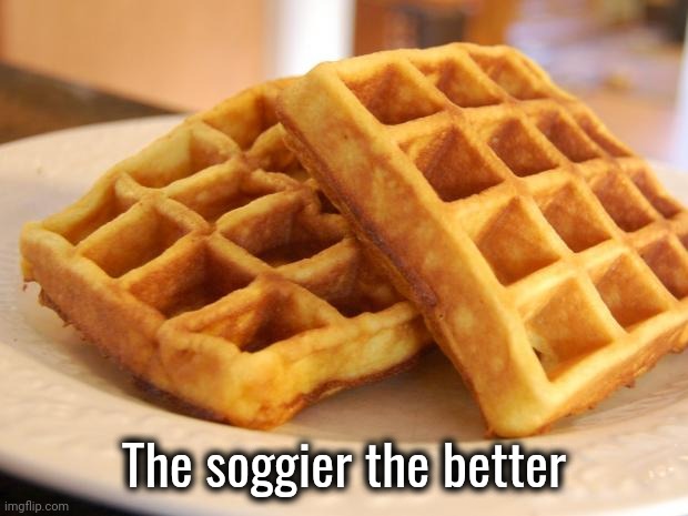 Essay Waffle | The soggier the better | image tagged in essay waffle | made w/ Imgflip meme maker