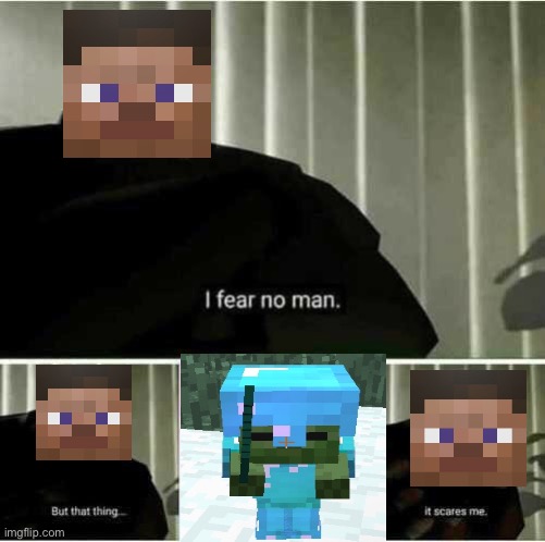 Minecraft Steve | image tagged in i fear no man | made w/ Imgflip meme maker