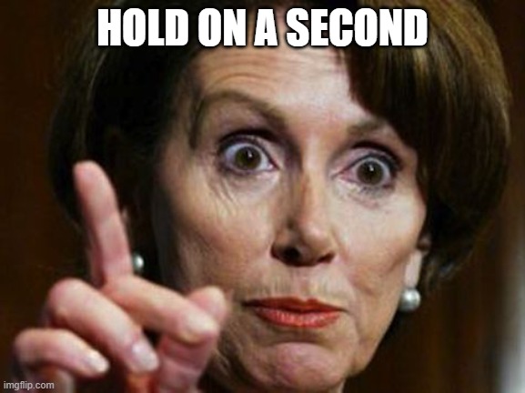 Nancy Pelosi No Spending Problem | HOLD ON A SECOND | image tagged in nancy pelosi no spending problem | made w/ Imgflip meme maker