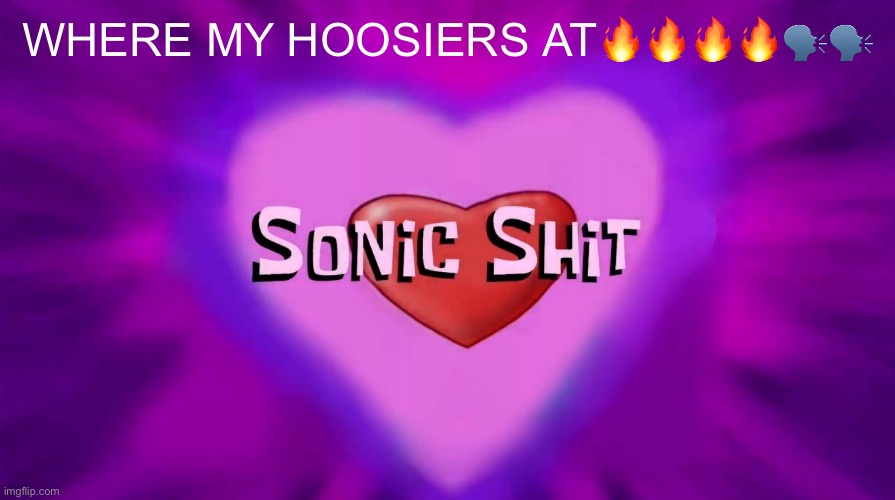 Sonic Shit | WHERE MY HOOSIERS AT🔥🔥🔥🔥🗣🗣 | image tagged in sonic shit | made w/ Imgflip meme maker