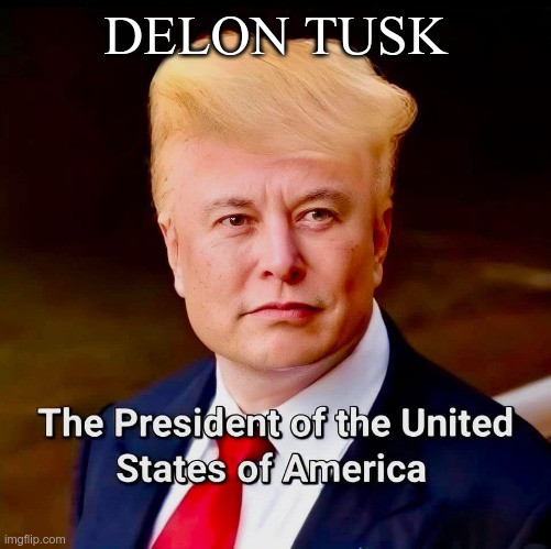Deep State President | DELON TUSK | image tagged in musk,trump,gop,maga,fascists,greed | made w/ Imgflip meme maker