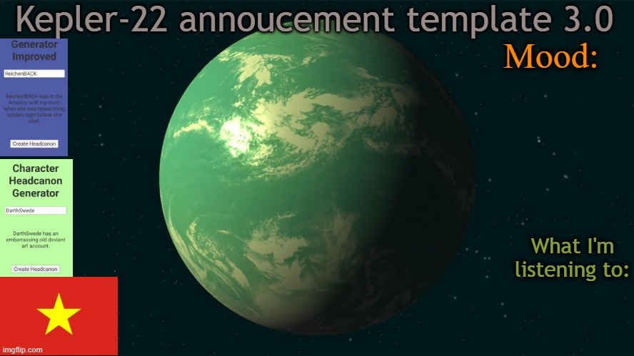 High Quality Kepler-22 annoucement template 3.0 Blank Meme Template