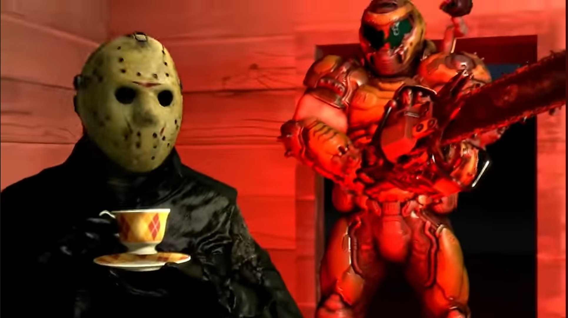 High Quality Jason and Doom Slayer Blank Meme Template