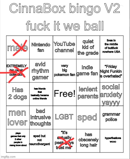 I can’t be the same considering I live in sf | image tagged in cinnabox bingo 2 | made w/ Imgflip meme maker