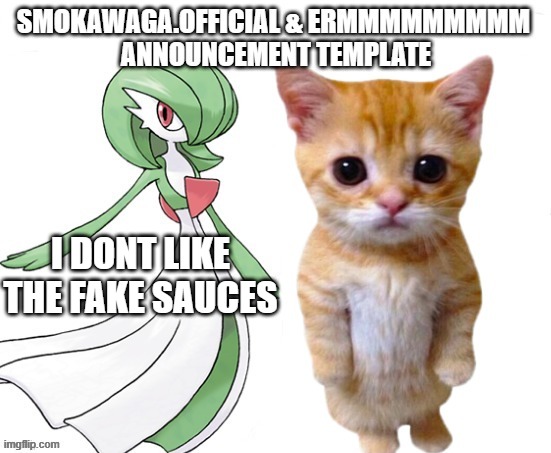 OFFICIAL ANNOUNCEMENT | I DONT LIKE THE FAKE SAUCES | made w/ Imgflip meme maker