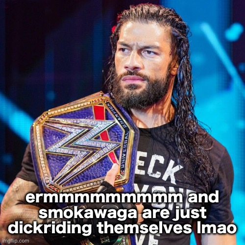 Roman Reigns | ermmmmmmmmm and smokawaga are just dickriding themselves lmao | image tagged in roman reigns | made w/ Imgflip meme maker