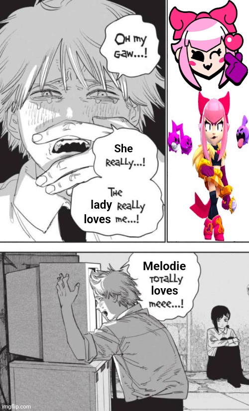 Brawl stars melodians | She; lady; loves; Melodie; loves | image tagged in brawl stars,melodie | made w/ Imgflip meme maker