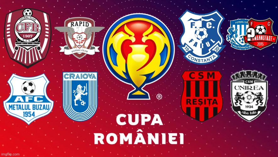 Qualified Betano Romanian Cup Clubs into Quarter-finals, 2024/25. | ? | image tagged in cfr cluj,rapid,craiova,romania,sports,fotbal | made w/ Imgflip meme maker